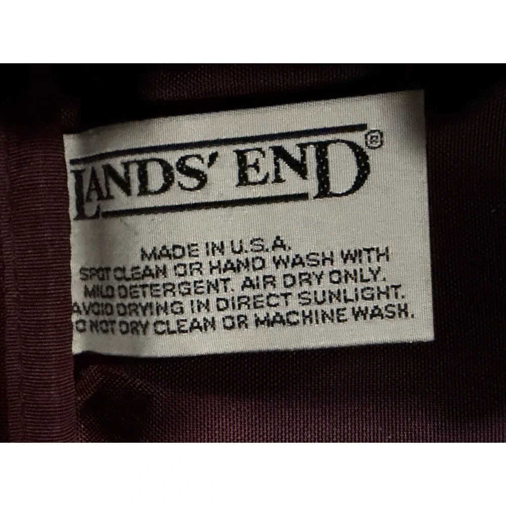 Lands End Bag Heavy Canvas Leather Duffle Deluxe Square Rigger Burgundy USA